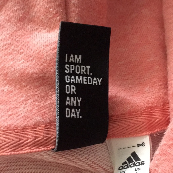 Adidas hoodie in light pink with white print. - Picture 5 of 5